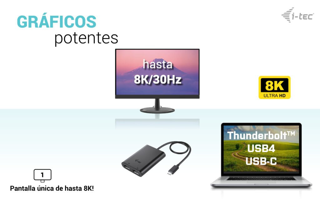 EAN 8595611706554 - i-tec C31DUAL4K60DP Adaptador gráfico USB 7680 x 4320 Pixeles Negro imagen 10