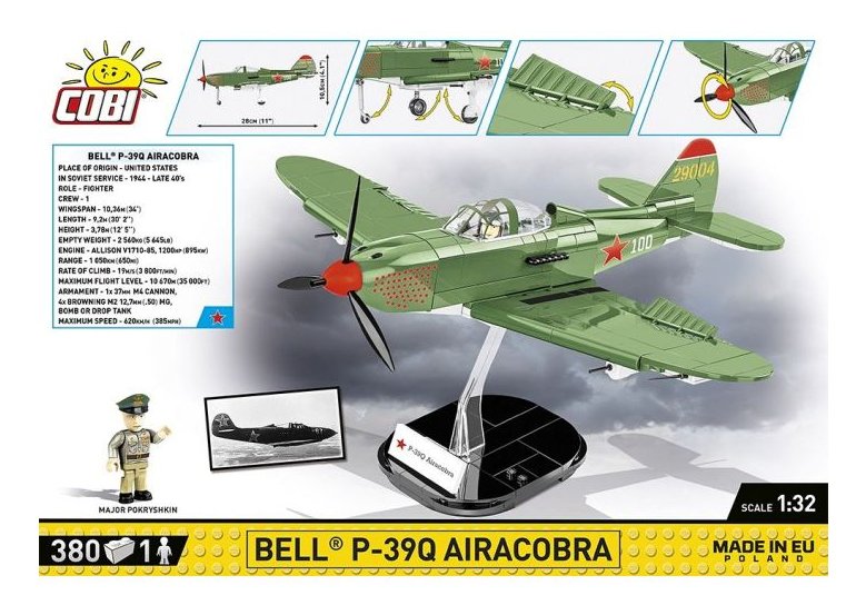 Cobi Bell P-39q Airacrobra, Design Toys Olive Green Cobi-5747