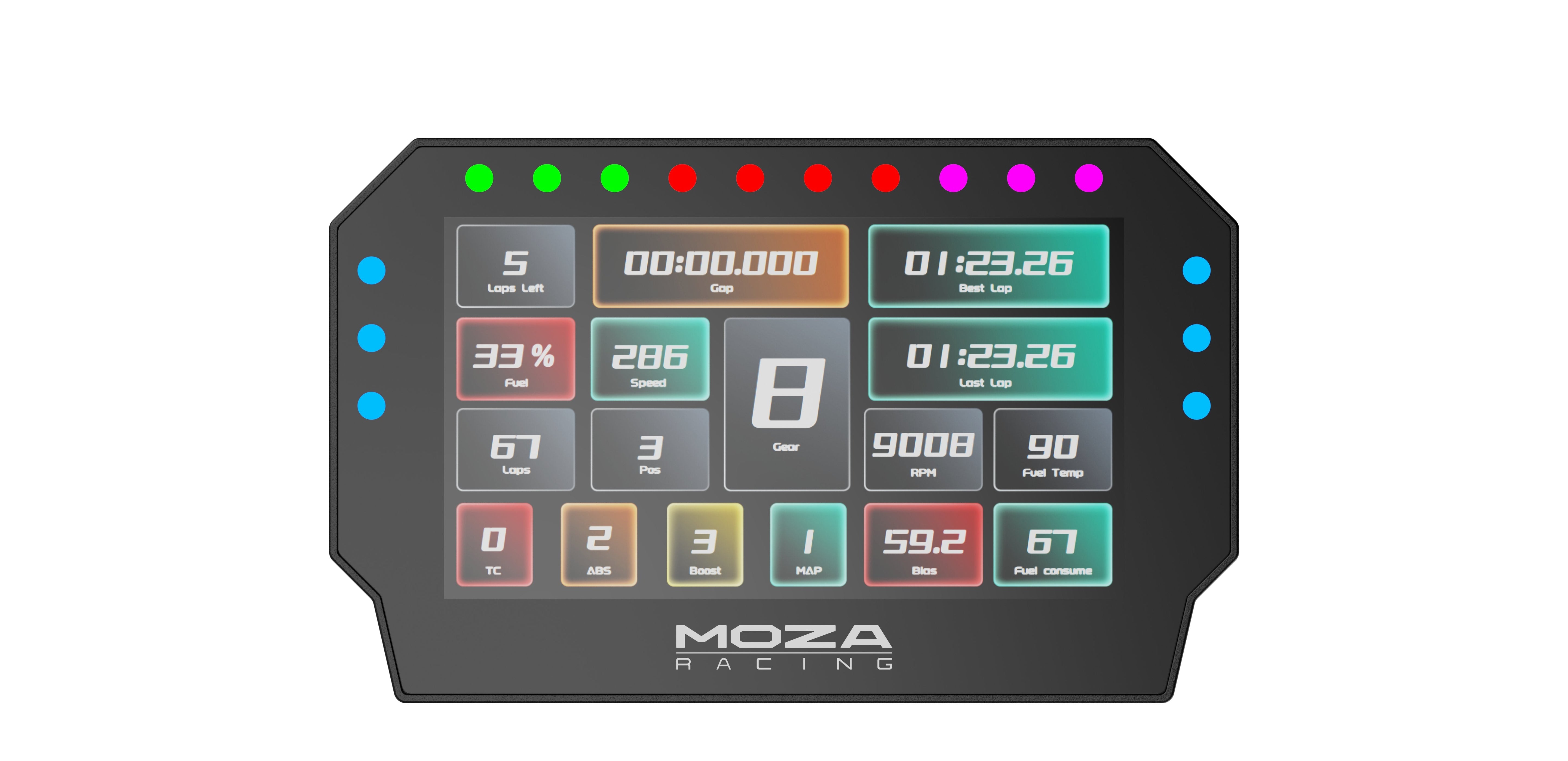 Moza Racing Controlador Rs072 / Cm2 Racing Dash Negro