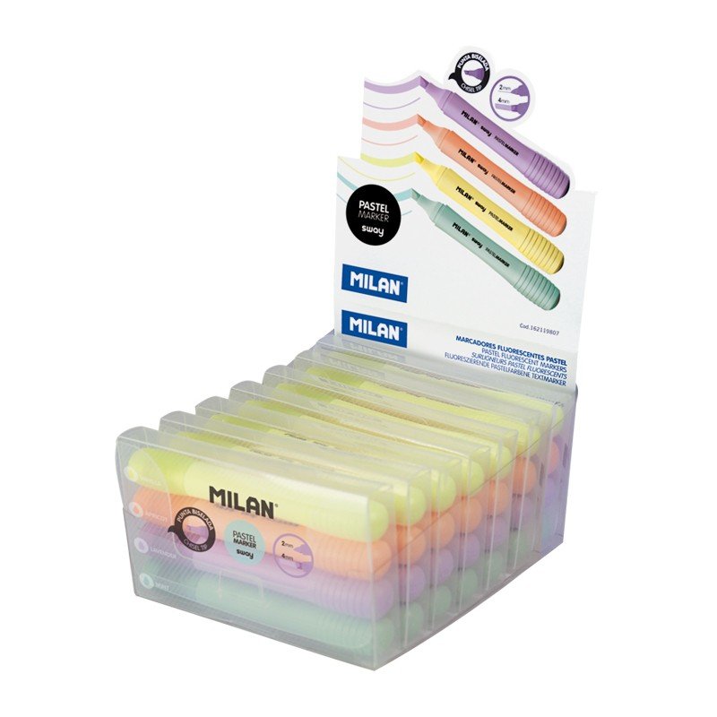 Pack 4 Rotuladores Fluorescentes Punta 2-4mm Varios En Estuche Milan