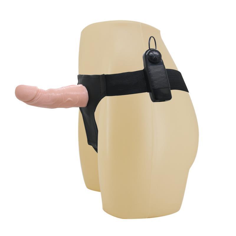 Baile Arnés Con Dildo Vibrador Natural 15 Cm