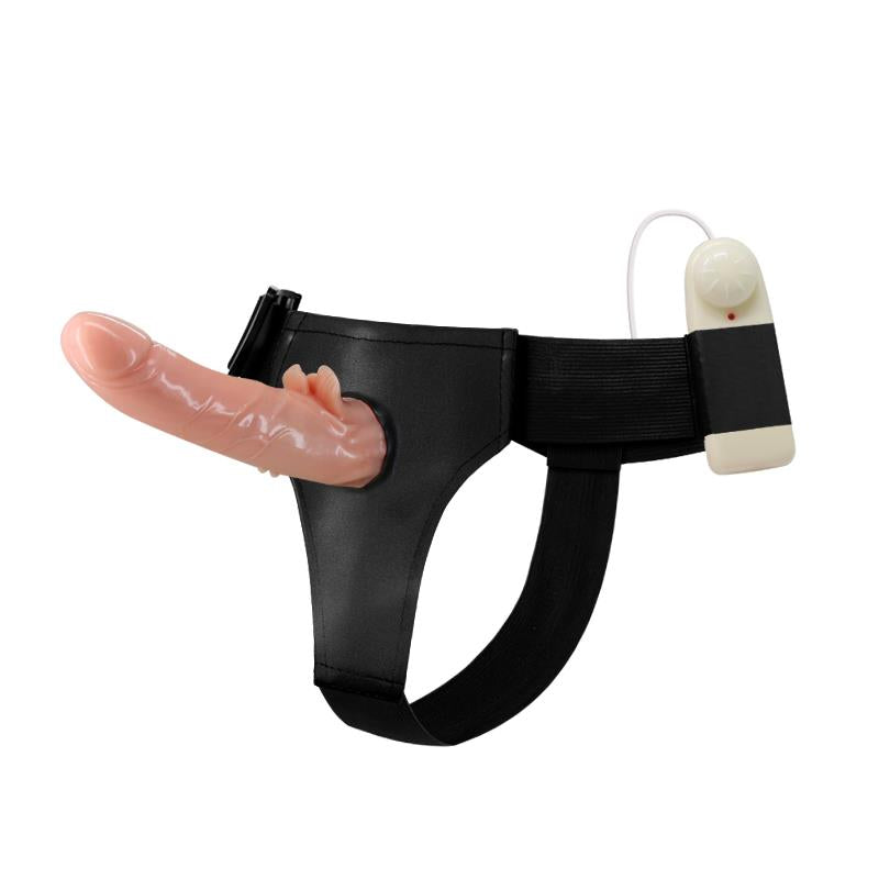 Baile Arnés Con Dildo Y Control Remoto 18 Cm