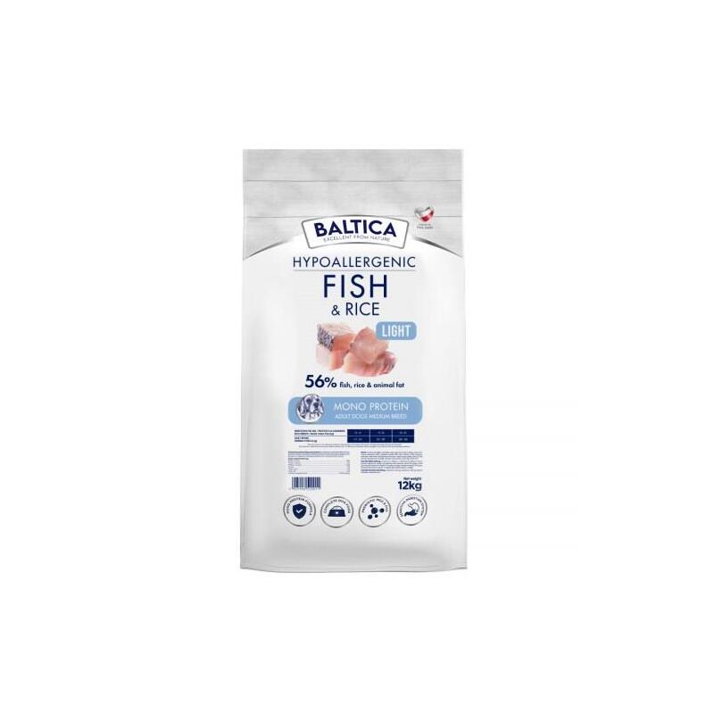 Baltica Nutraceutic Hypoallergenic Fish & Rice Light M 12kg