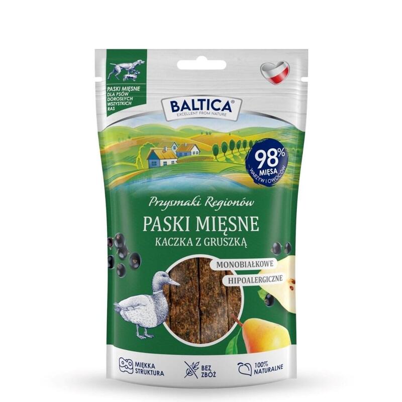 Baltica Przysmaki Regionów Tiras De Carne Pato Con Pera  Premio Para Perros  90 G
