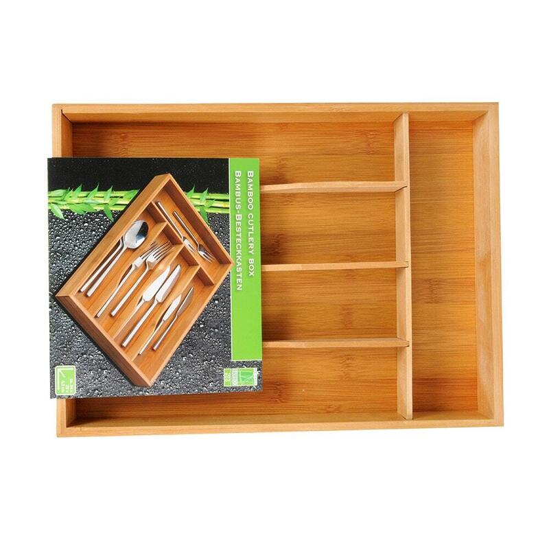 Bandeja Almacenamiento Cubiertos Bamboo 34x25x4,5cm