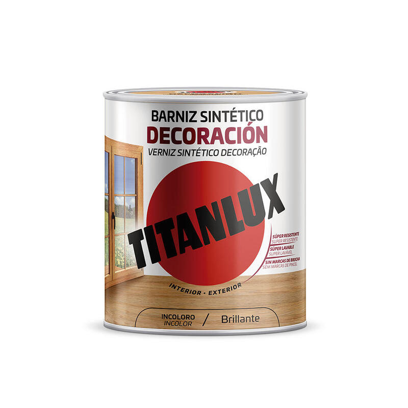 Barniz Sintético Decoración Brillante Incoloro 0,750l Titanlux M10100034