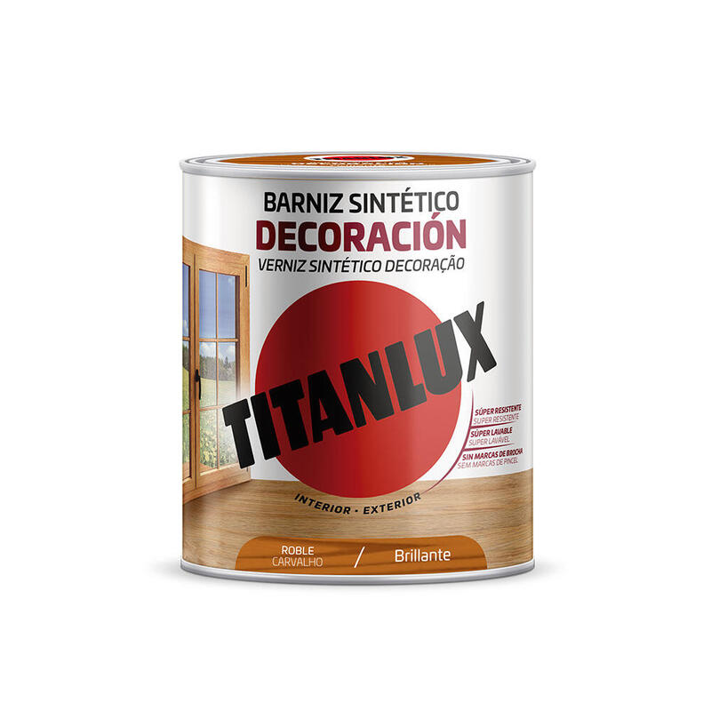 Barniz Sintético Decoración Brillante Roble 0,250l Titanlux M10100214