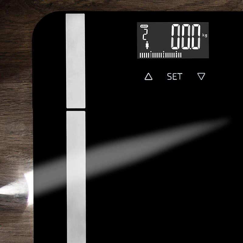 Báscula De Baño Cecotec Surface Precision 9450 Full Healthy Análisis Corporal Hasta 180kg Negra Y Blanca