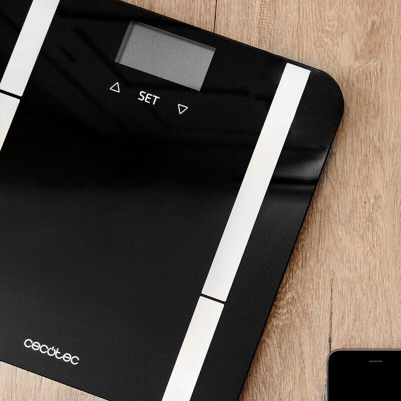Báscula De Baño Cecotec Surface Precision 9450 Full Healthy Análisis Corporal Hasta 180kg Negra Y Blanca