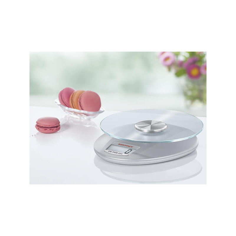 Báscula De Cocina Soehnle Roma Silver, 5 Kg, 1 G, Plata, Vidrio, De Plástico, Vidrio