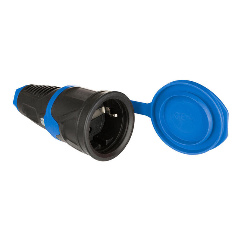 Base Aerea De Caucho Con Tapa 16a 250v T/Tl Ip54 4,8mm Negra. Solera 57.