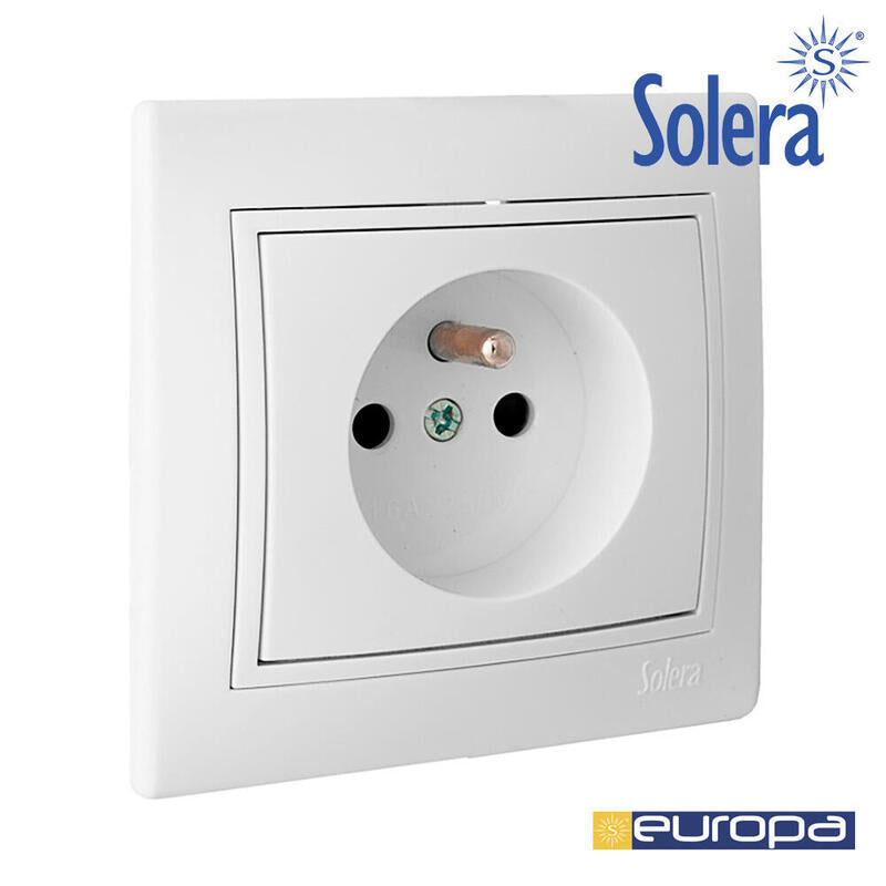 Base Bipolar 16a 250v Con Toma Francesa S.Europa Solera Erp60fu
