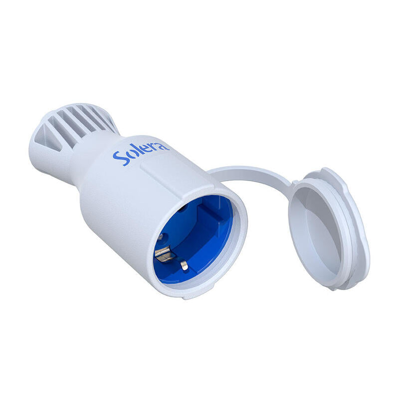 Base Móvil Bipolar Con T/T Lateral Tipo Schucko 16a 250v. .Elastómero Blanco. 5707ckb Solera