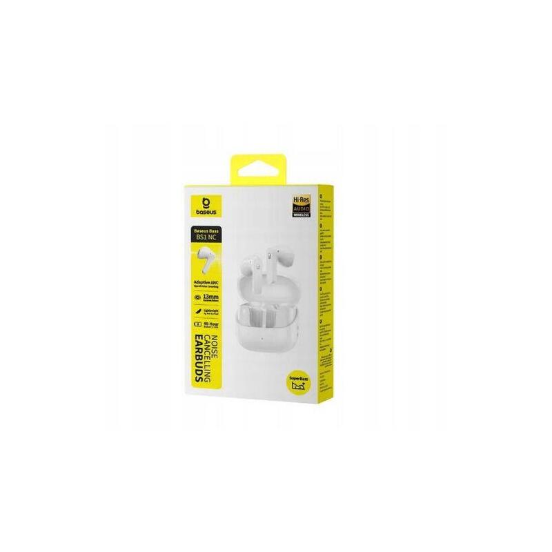 Baseus Earphone Bluetooth Bh1 Tws, Bt6.0 In-Earbuds With Ai Clear Calls, White (A0010103)