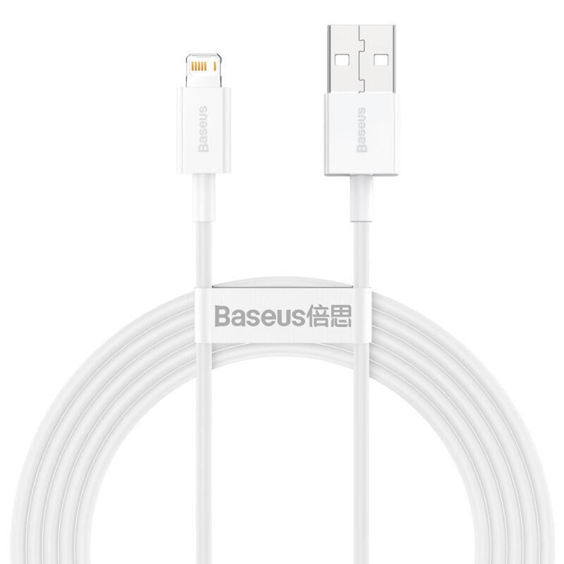 Baseus Lightning Superior Series Cable, Fast Charging, Data 2.4a, 0.25m White (Calys-02)