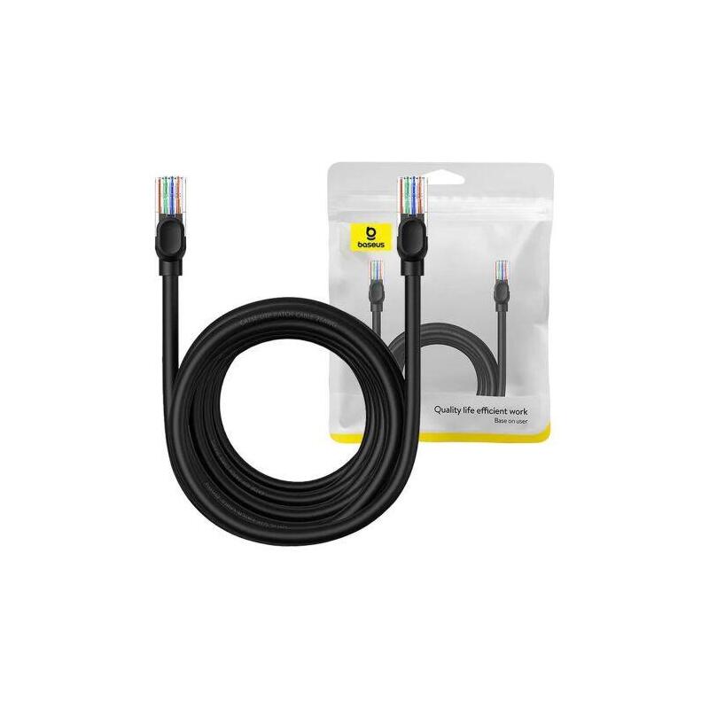 Baseus Network Cable High Speed (Cat5) Of Rj45 (Round Cable) 1000 Mbps, 8m, Black (B00133206111-06)