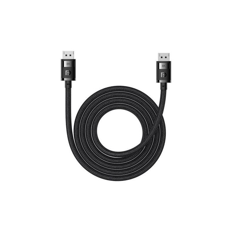 Baseus Video Cable Display Port High Definition Series 8k 60hz Bi-Directional Cable, 2m, Black (B00633706111-02)