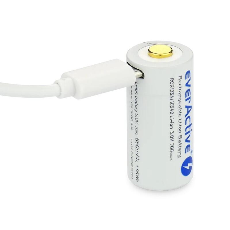 Batería 16340 3v Li-Ion 700 Mah Micro Usb