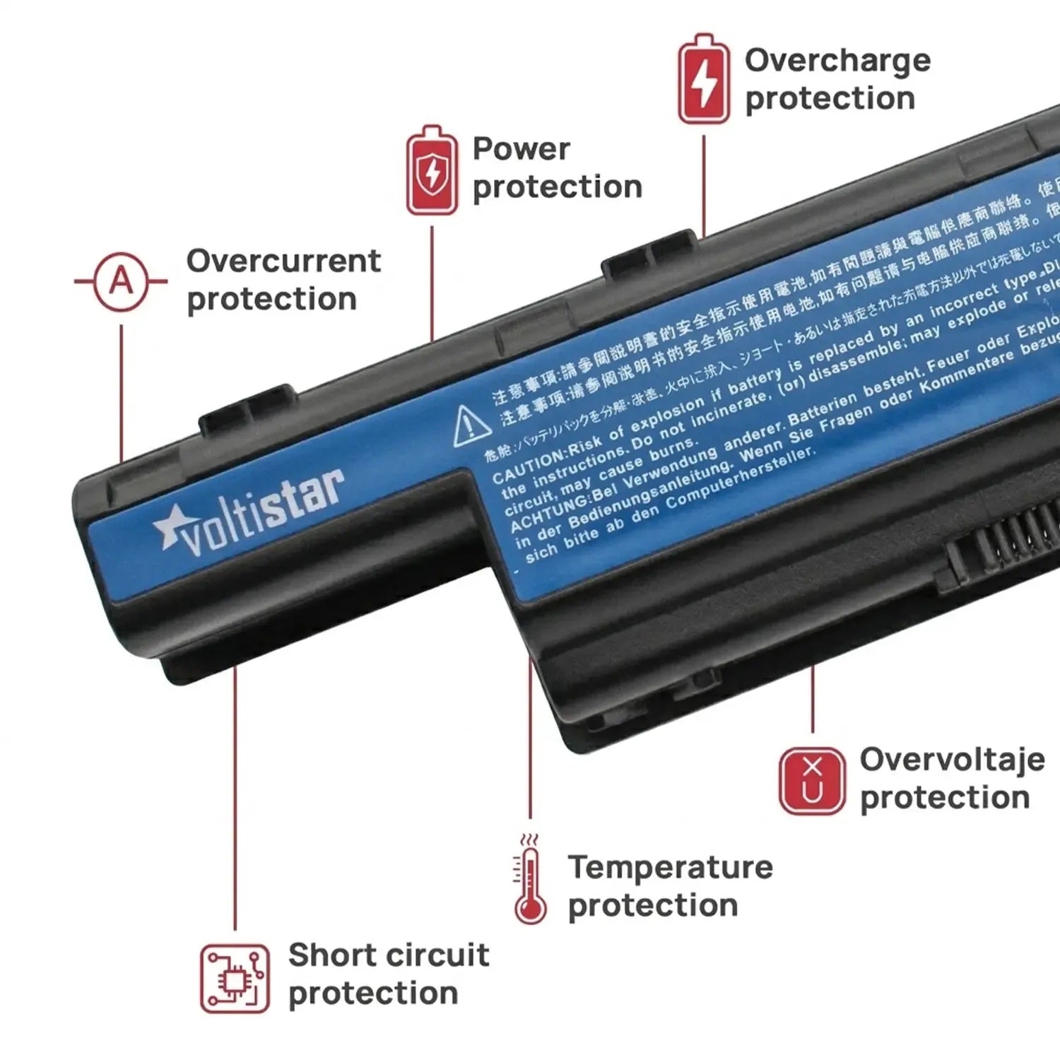 Batería De Alta Capacidad Para Portátil Acer Travelmate 4370 4370G 4740 4740G 4750 6600 Mah