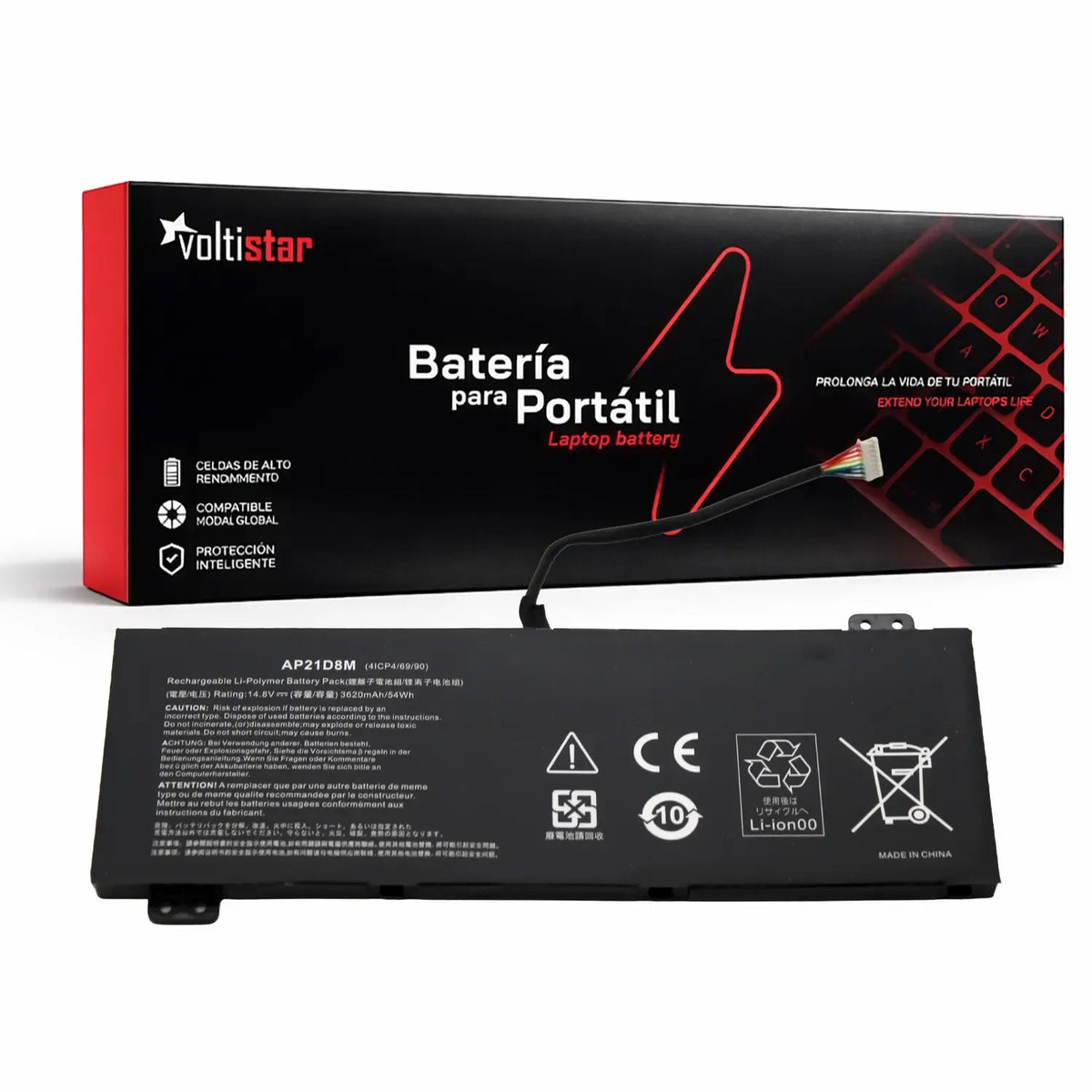 Batería Para Portátil Ap21D8M | Acer Nitro5 N22C1 An515-58-56Cl An515-58-766R An16-51 V15 Anv15-51 Kt.0040G.015
