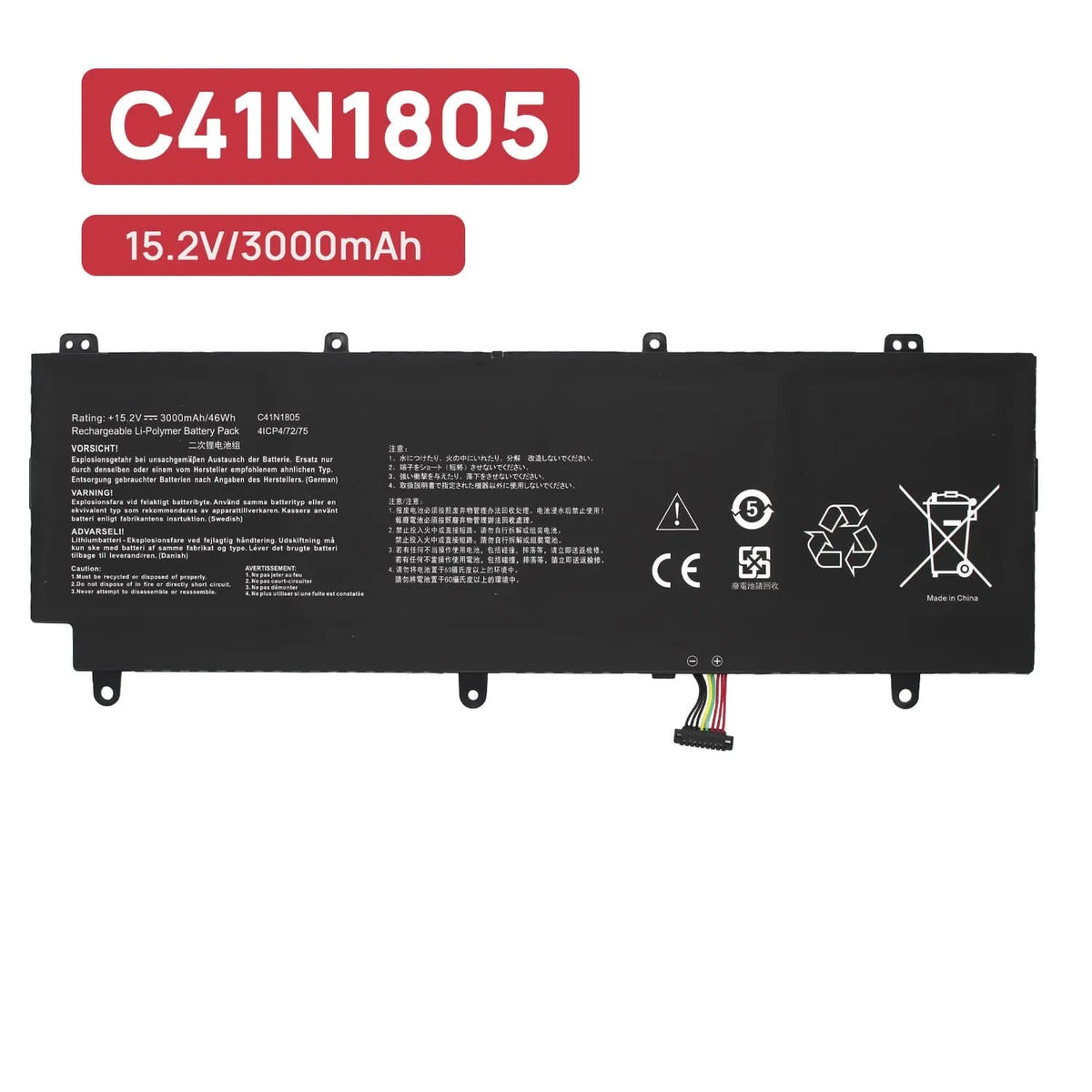 Batería Para Portátil C41N1805 Asus Rog Zephyrus S Gx531 Gx531Gs Gx531Gm Gx531Gxr