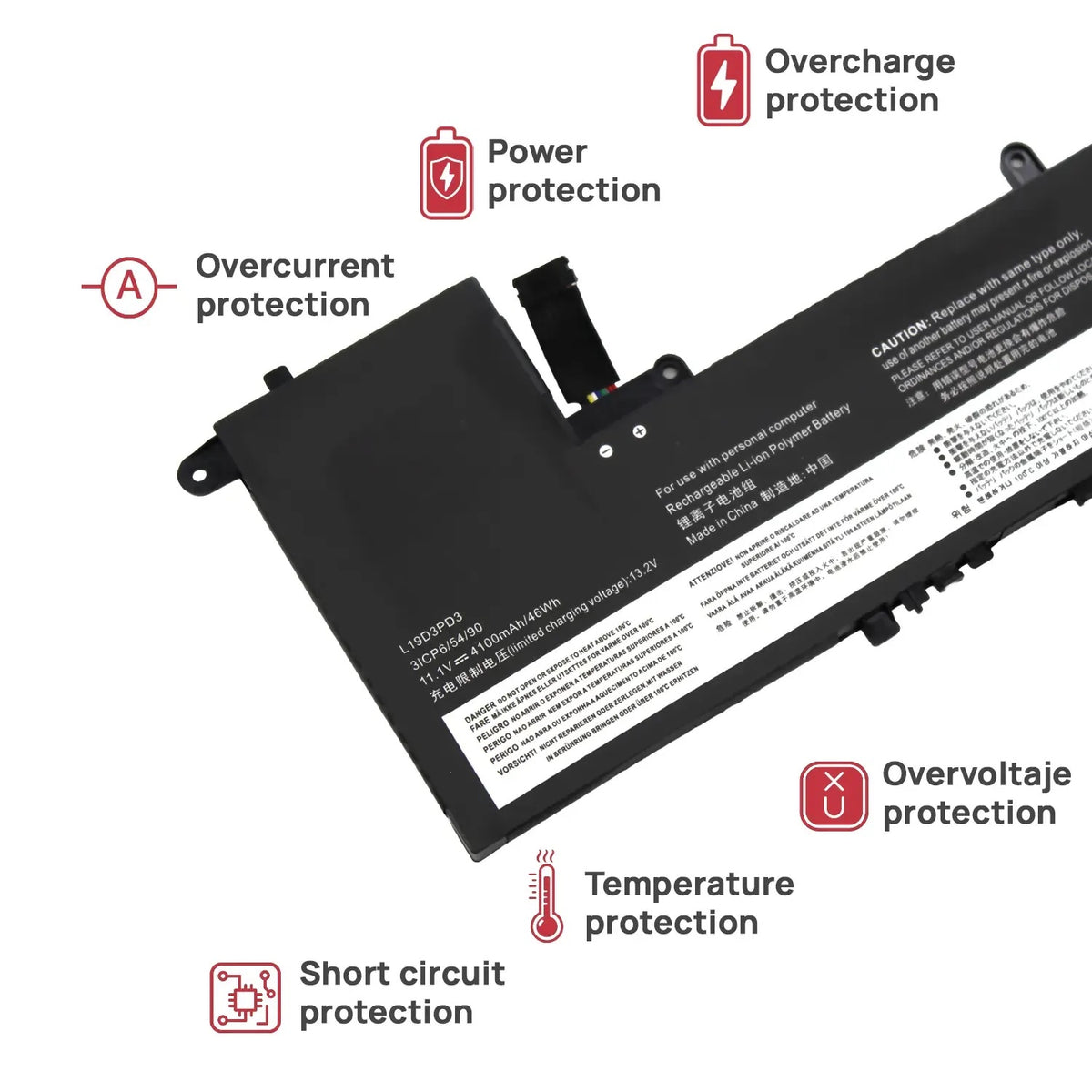 Batería L19D3Pd3 Para Portátil Lenovo Ideapad S540-13Api S540-13Are S540-13Iml 11.1V 4100Mah