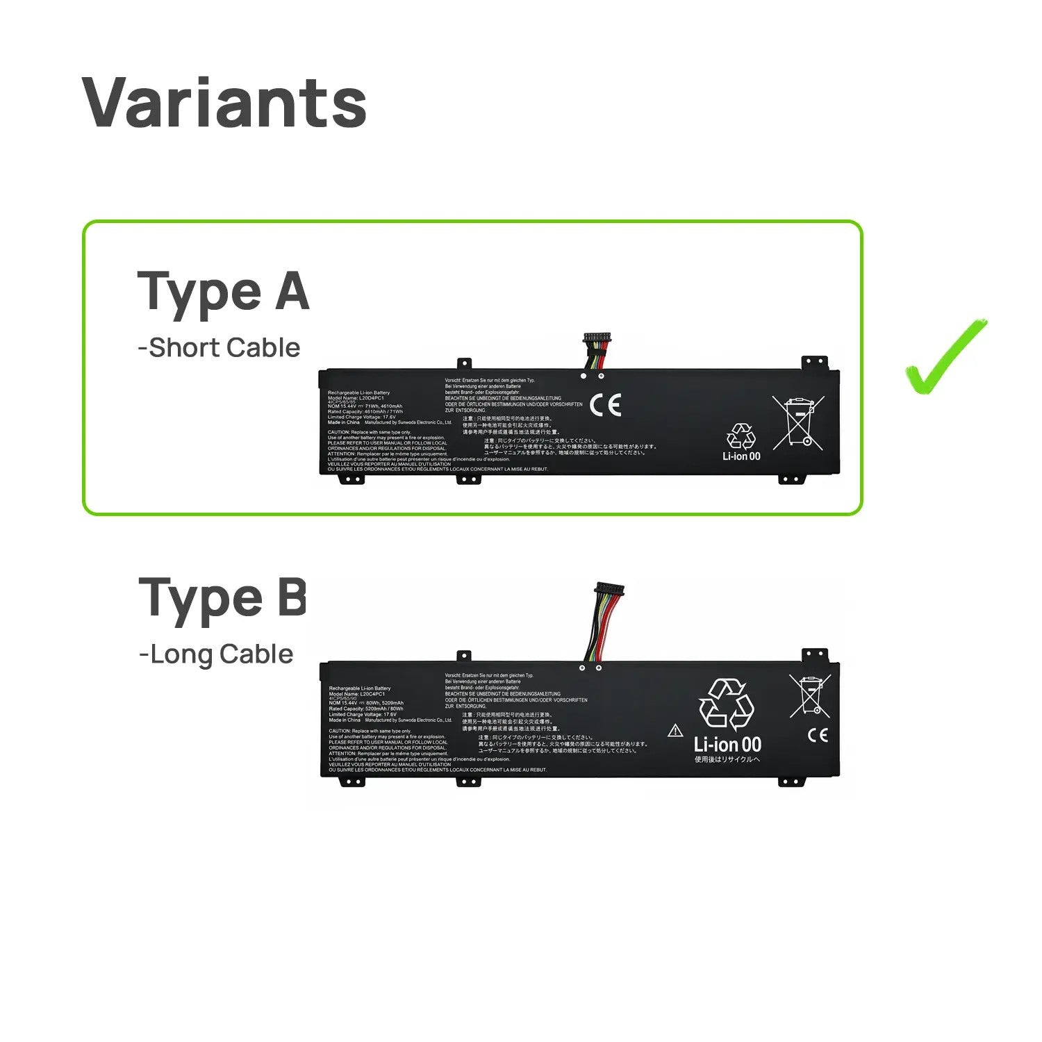 Batería L20C4Pc1 Para Portátil Lenovo Legion 5 Pro-16Ach6 Pro-16Ach6H Pro-16Ith6 Pro-16Ith6H
