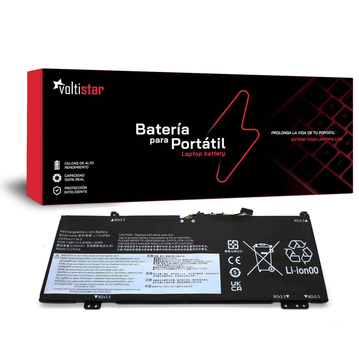 Batería Para Portátil Lenovo Ideapad 530S-14Arr 530S-14Ikb 81Ek Series L17C4Pb0