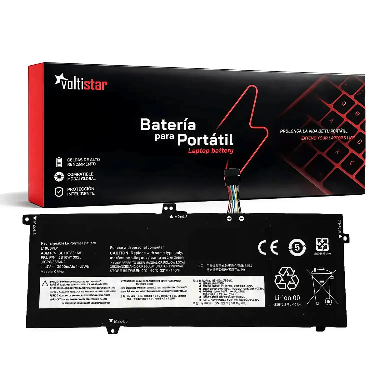 Batería Para Portátil Lenovo Thinkpad X13 X390 X395 Series 11.4V 3900Mah