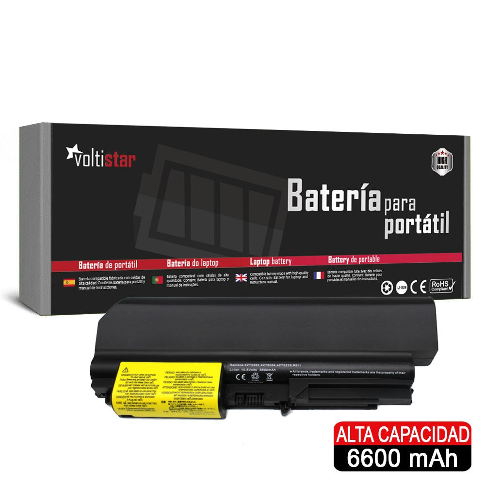 Batería Para Portátil Lenovo Thinkpad T400 R400 R61 T61 41U3198