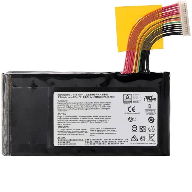 Batería Para Portátil Msi Gt62vr Bty L78 Hipaa 5225mah 14.4v Li Ion
