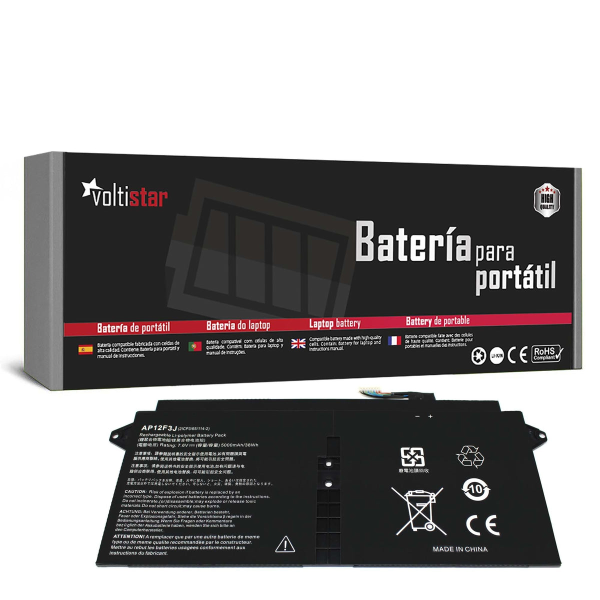 Batería Para Portátil Acer Aspire S7-391 Ultrabook 13.3" Ap12F3J