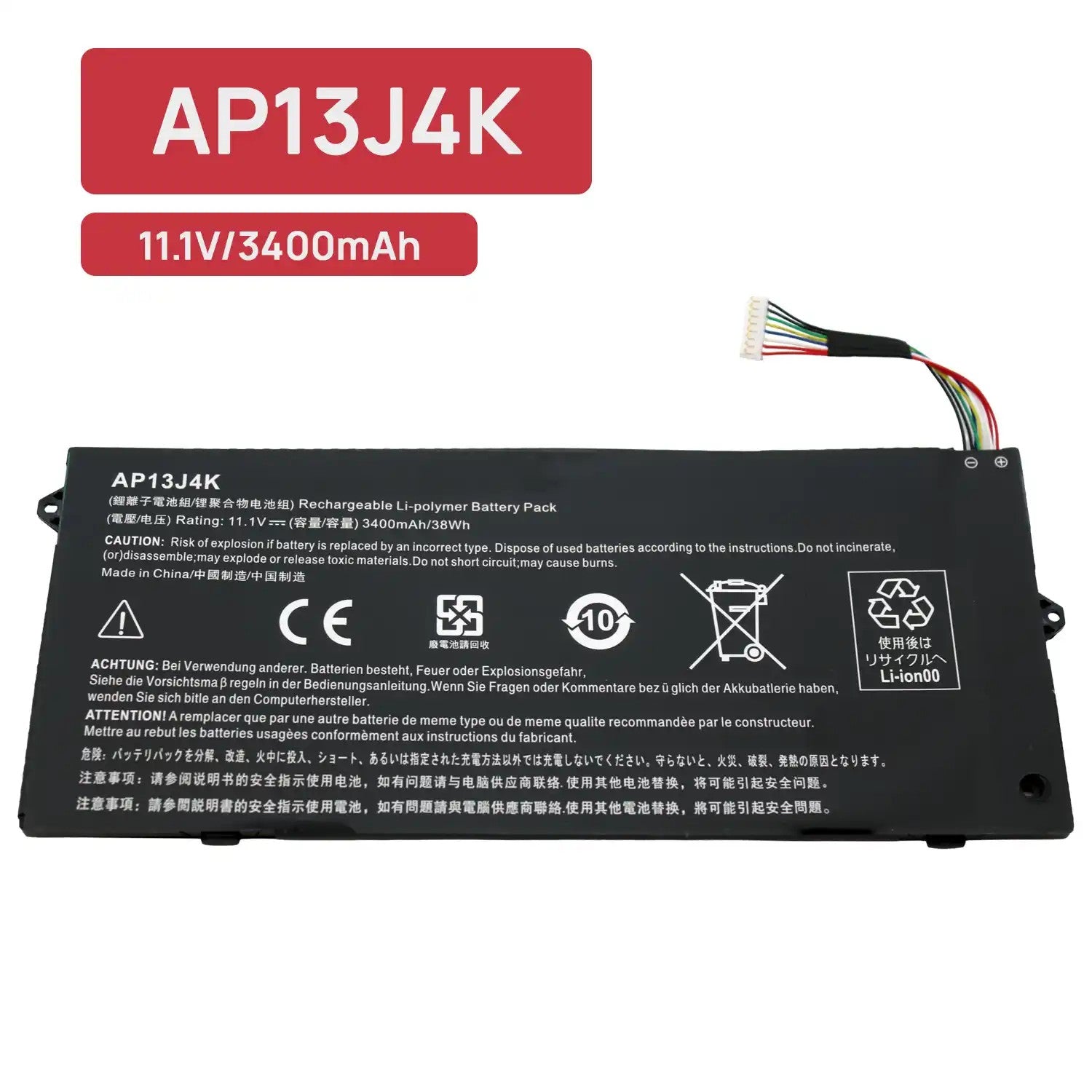 Batería Para Portátil Acer Chromebook 11.6" 11 C720-2848 C720 C720P C740 3Icp5/65/88 Ap13J4K Ap13J3K