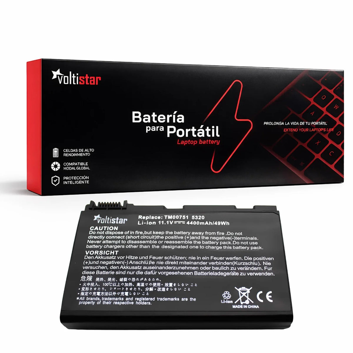 Batería Para Portátil Acer Extensa 5220 5230E 5420G 5620G 5620Z Tm00741