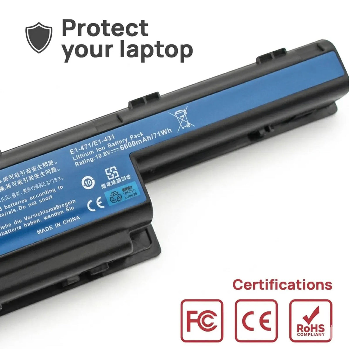 Batería Para Portátil Acer P453-M P643-Mg As4250 As5250 As5253 Pew51 Pew56 10.8V 6600Mah