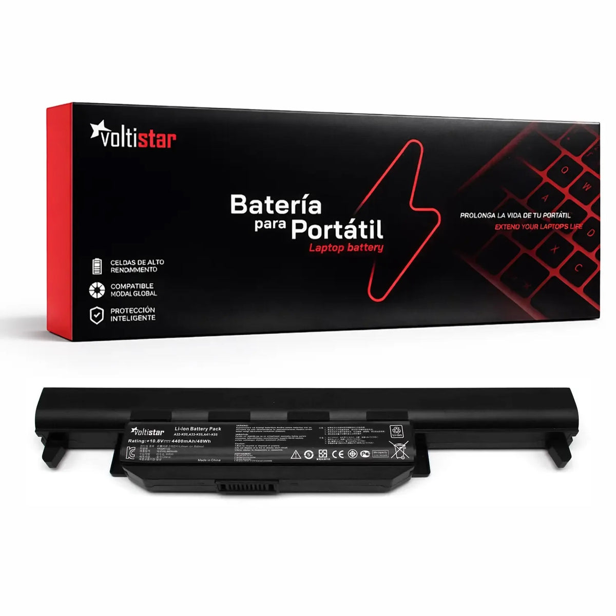 Batería Para Portátil Asus A32-K55 10.8V 4400Mah
