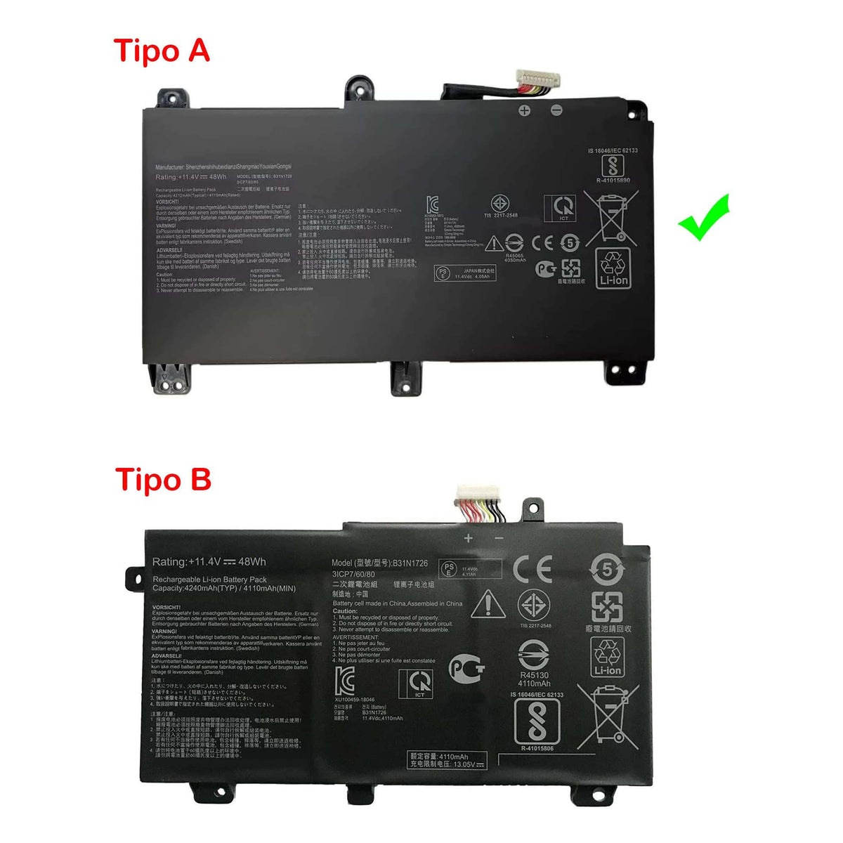 Batería Para Portátil Asus Rog Strix G512Li G531Gd G531Gt | B31N1726
