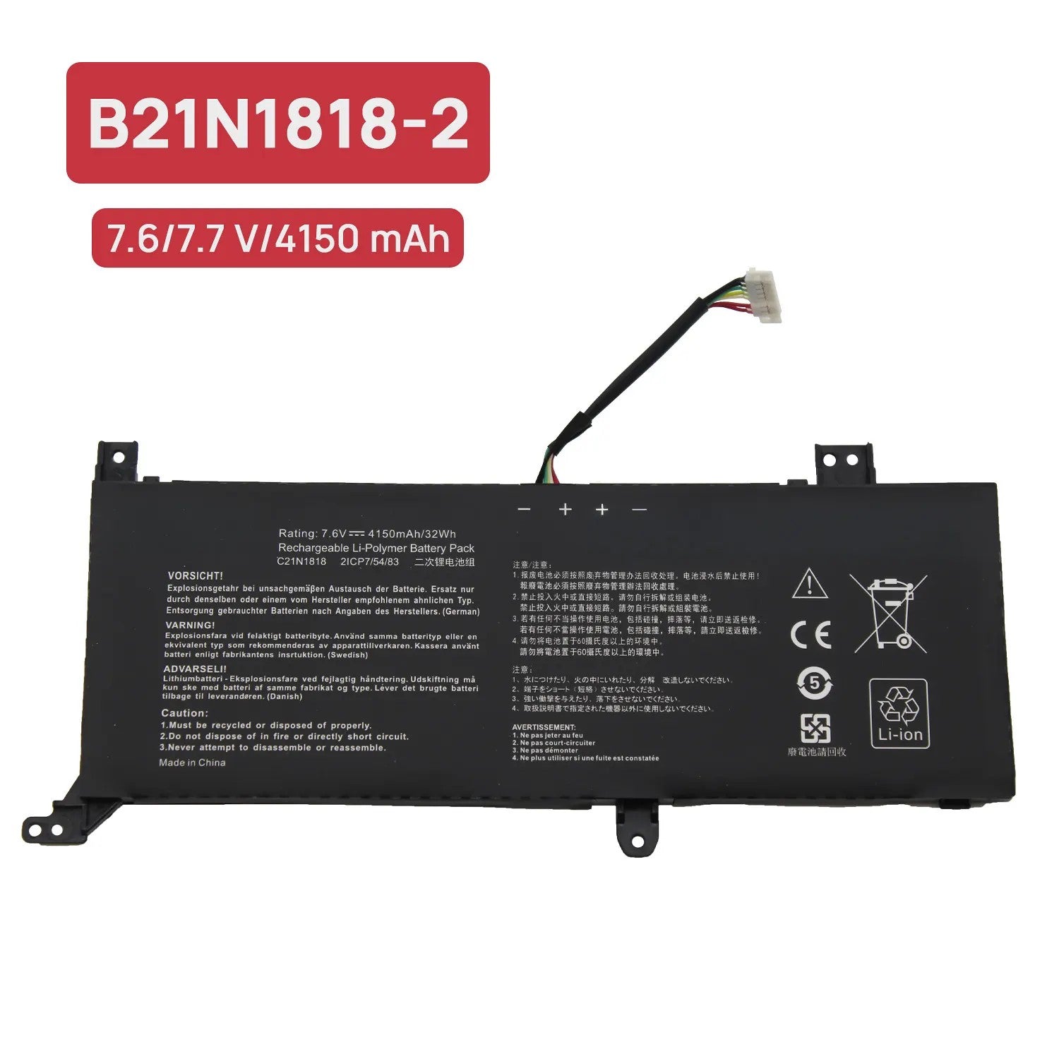 Batería Para Portátil Asus Vivobook 14 F412Da F412Dk F412Fa F412Fj B21N1818-2 7.7V