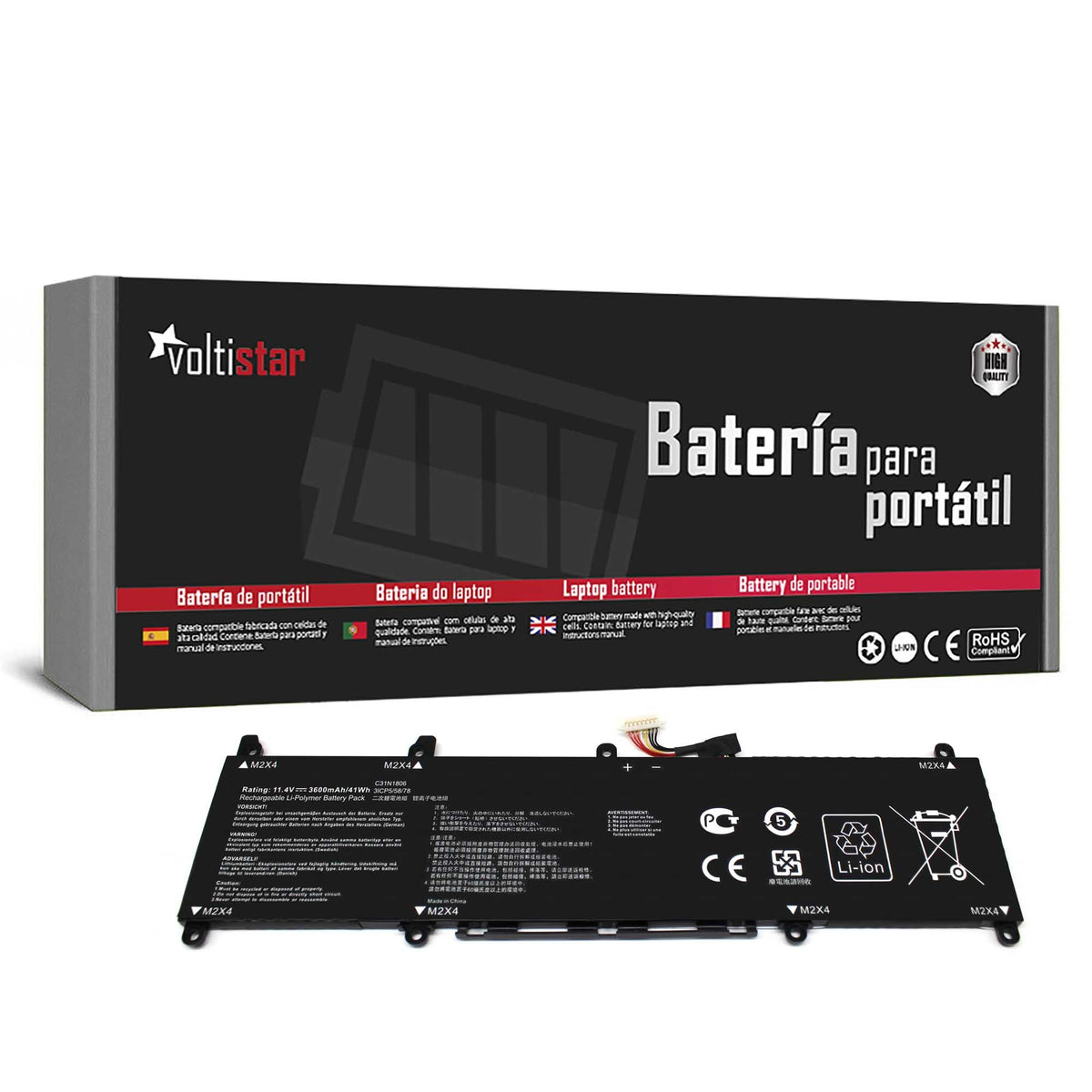 Batería Para Portátil Asus Vivobook S330F S330Ua X330Ua X330Fl K330 C31N1806 C31Pij11