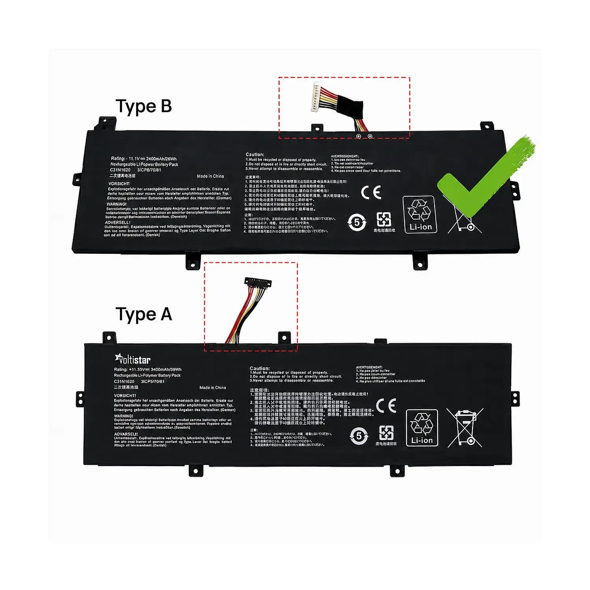 Batería Asus Zenbook U4100U U4100Uq Ux430U Ux430Uq C31N1620-B Para Portátil