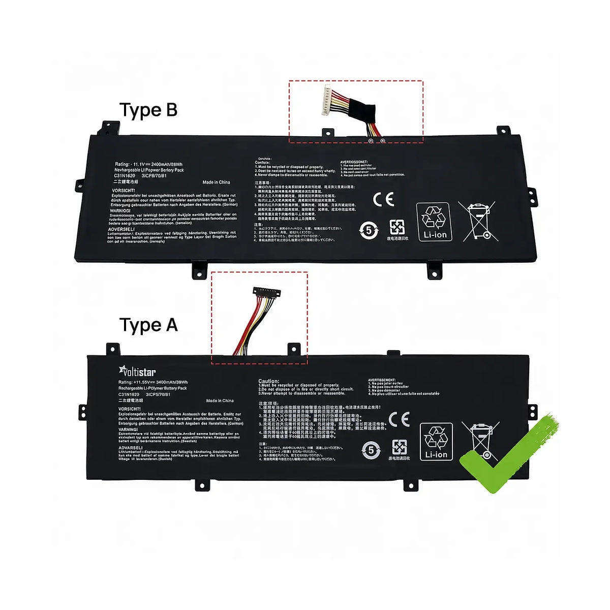 Batería Para Portátil Asus Zenbook Ux430 Ux430U Ux430Ua Ux430Uq C31N1620