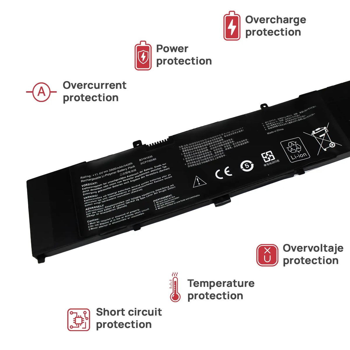 Batería Para Portátil Asus Zenbook Ux310Ua Ux310Uq Ux410Ua Ux410Uq B31N1535