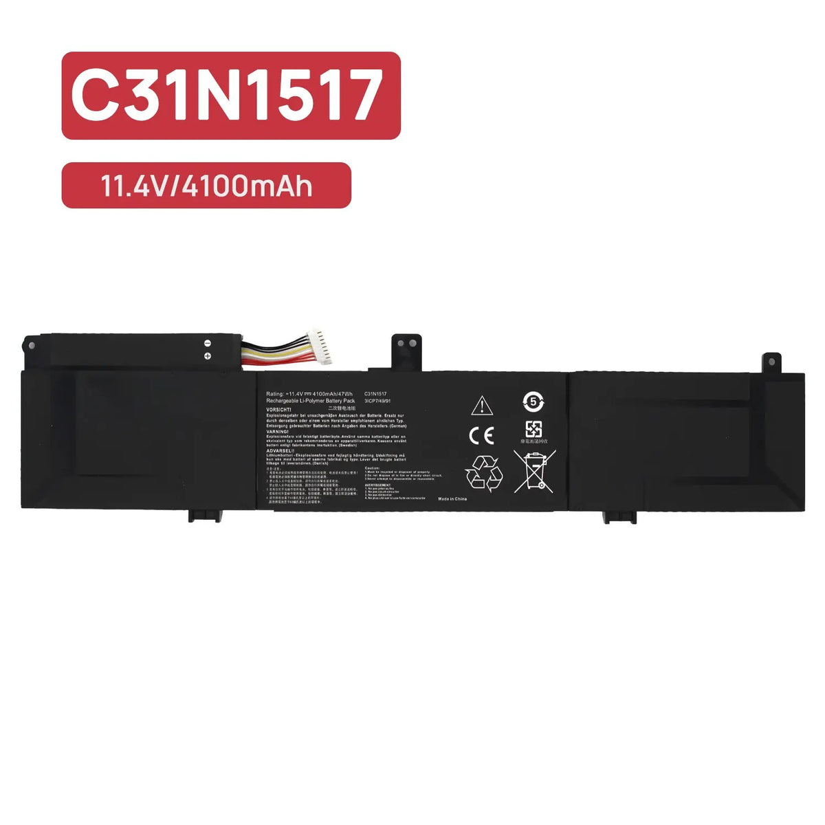 Batería Para Portátil C31N1517 Asus Vivobook Flip Tp301 Tp301U Tp301Ua Tp301Uj
