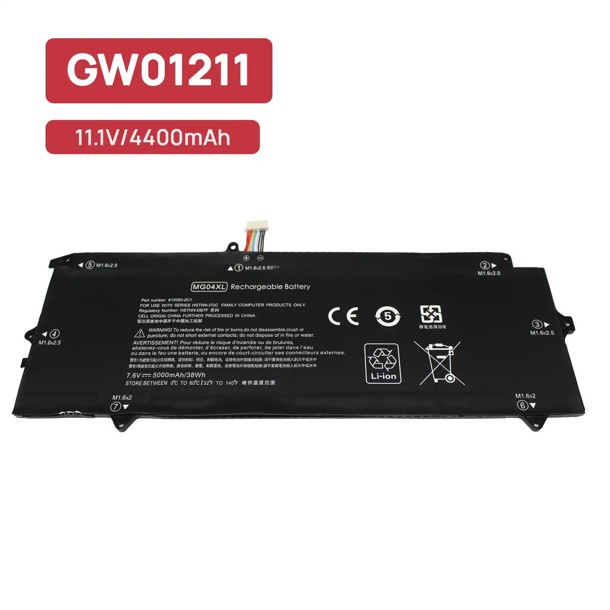 Batería Para Portátil Hp Elite X2 1012 G1 Mc04Xl Hstnn-Db7F 812060-2B1