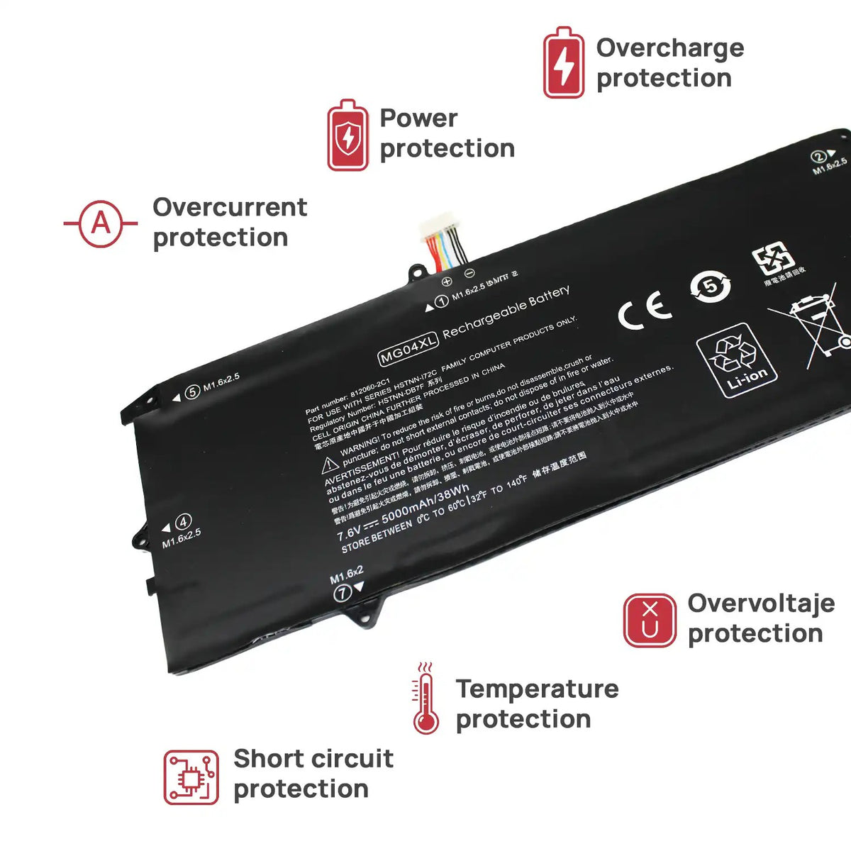Batería Para Portátil Hp Elite X2 1012 G1 Mc04Xl Hstnn-Db7F 812060-2B1