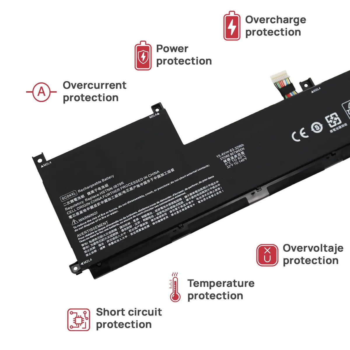 Batería Para Portátil Hp Envy 14-Eb1 Sc04Xl 15.4V 63.32Wh