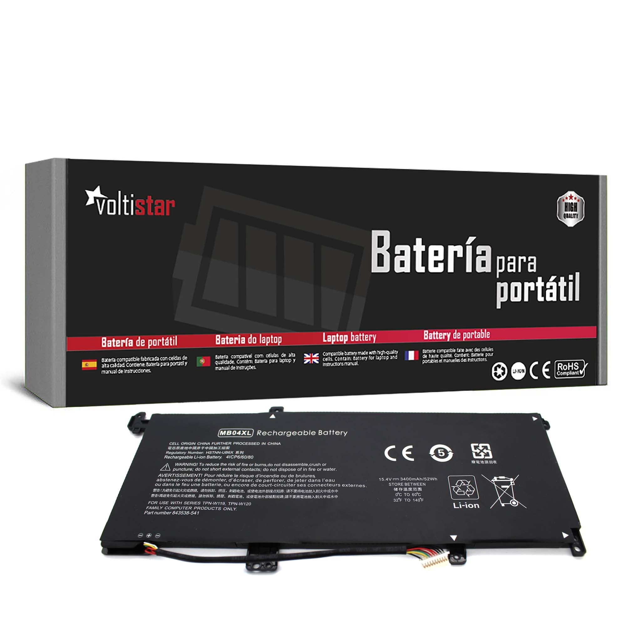 Batería Para Portátil Hp Envy M6-Aq005Dx M6-Aq005Dx X360 M6-Ar004Dx M6-Aq005Dx M6-Aq003Dx Mb04Xl Tpn-W119