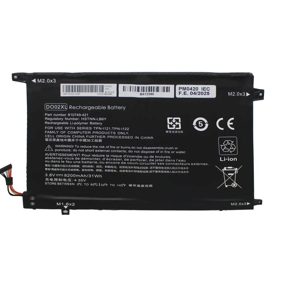 Batería Para Portátil Hp Pavilion X2 10 Do02Xl 810749-421 Hstnn-Lb6Y Tpn-I121 Tpn-I122