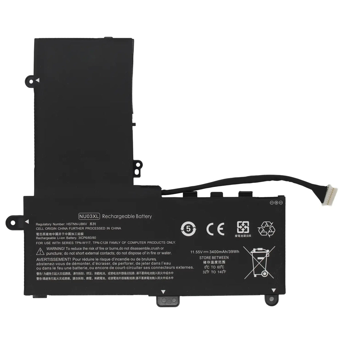 Batería Para Portátil Hp Pavilion X360 11-U000 11-U100 Series Nu03Xl Tpn-C128 Tpn-W117
