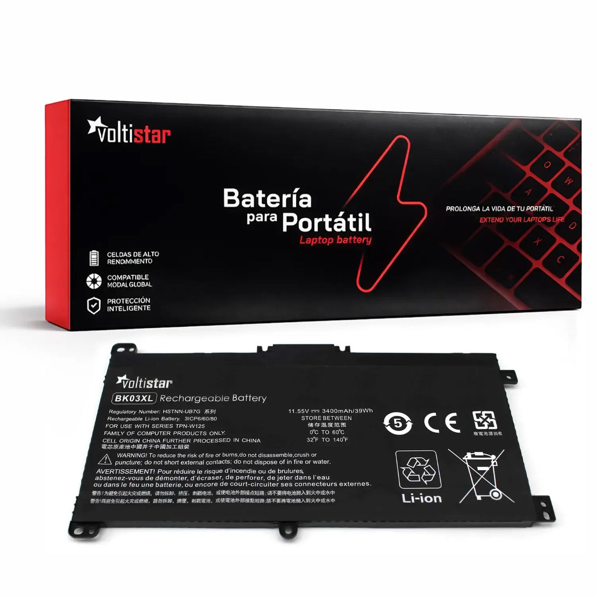 Batería Para Portátil Hp Pavilion X360 14-Ba004Ns 14-Ba039 Bk03Xl 916366-421 11.55V